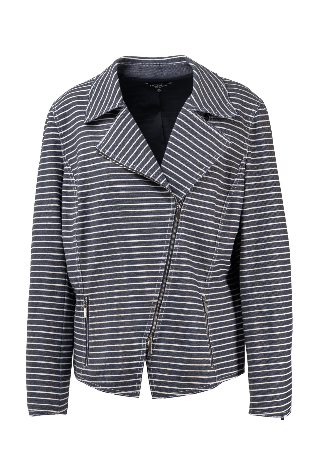 Lafayette 148 Size 16 Striped Moto Jacket