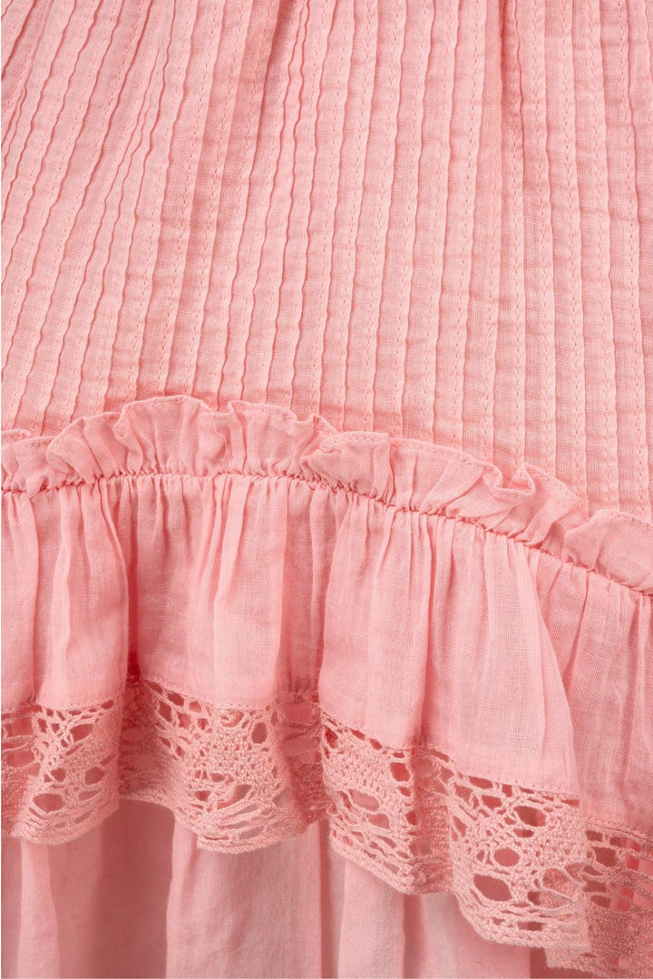 Love Shack Fancy Size S Isidore Lace Rufffle Mini Dress