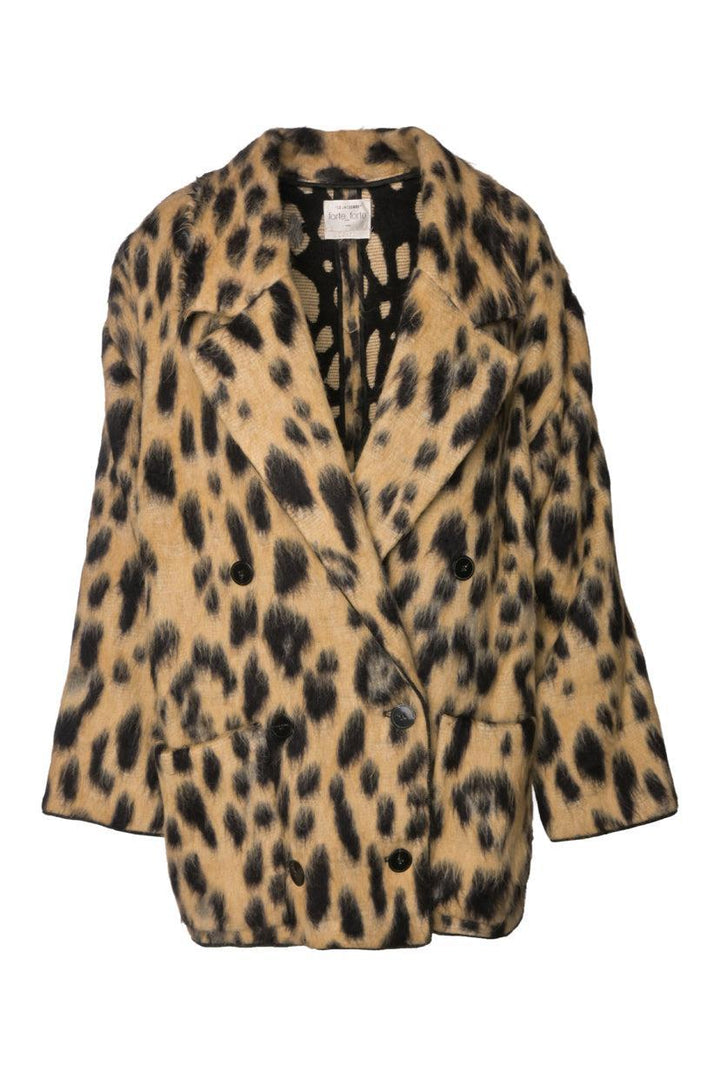 Forte_Forte Size 1 Leopard Print Wool & Alpaca Blend Coat