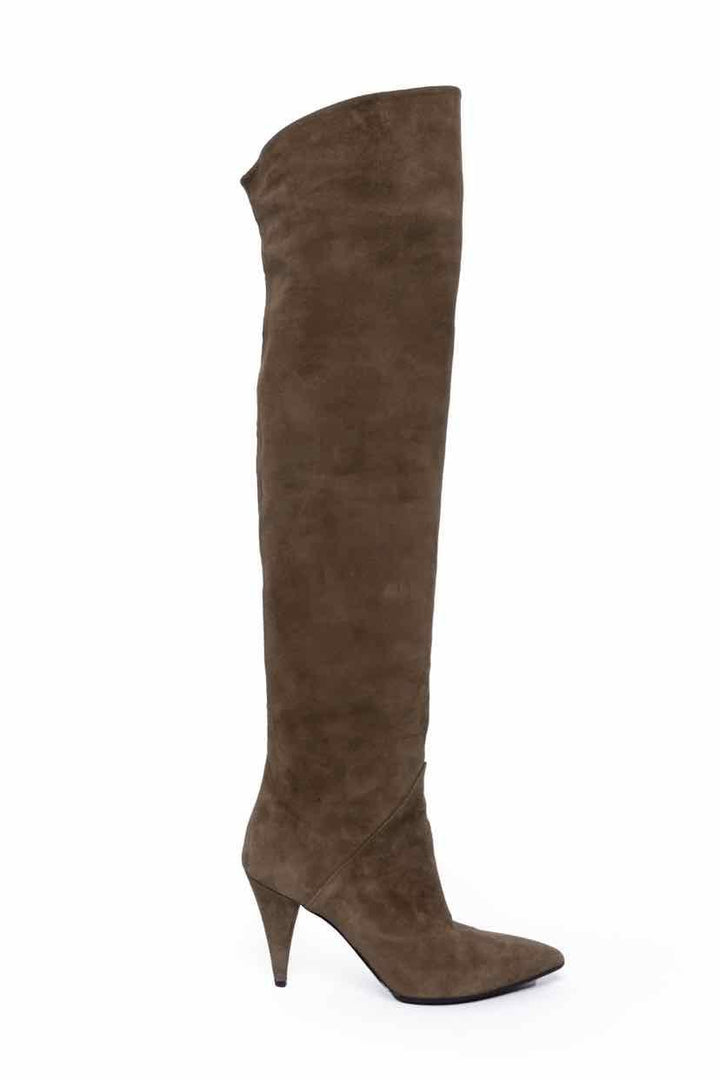 Yves Saint Laurent Size 37 Suede Over-The-Knee Boots