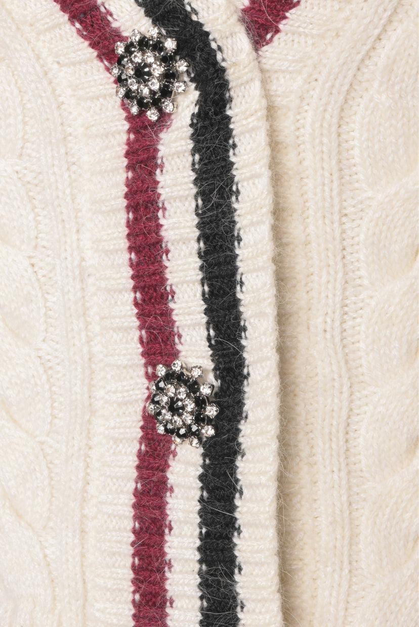 No. 21 Size 36 Striped Mohair Blend Cardigan