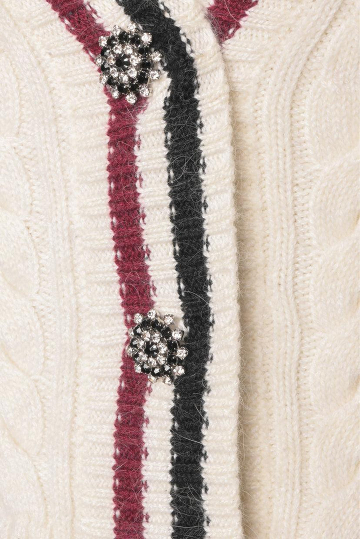 No. 21 Size 36 Striped Mohair Blend Cardigan