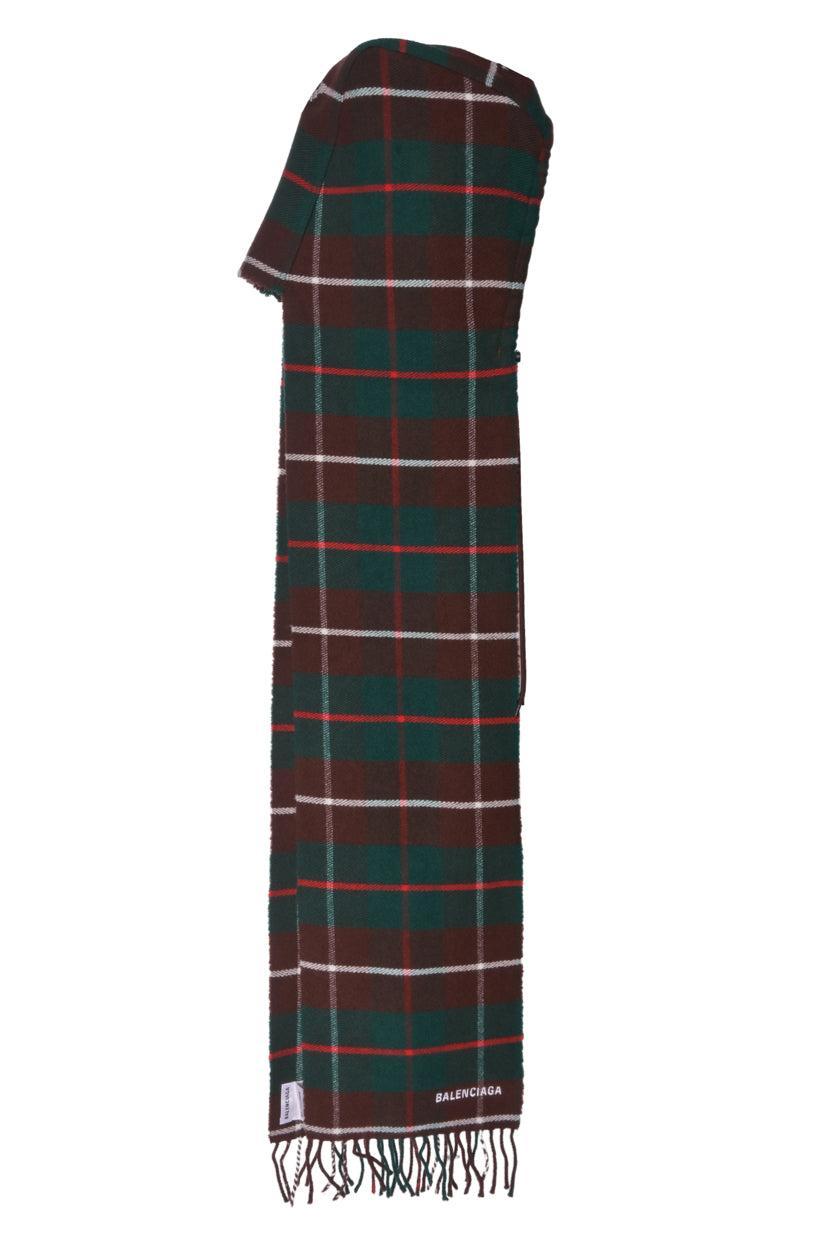 Balenciaga Check Hooded Scarf