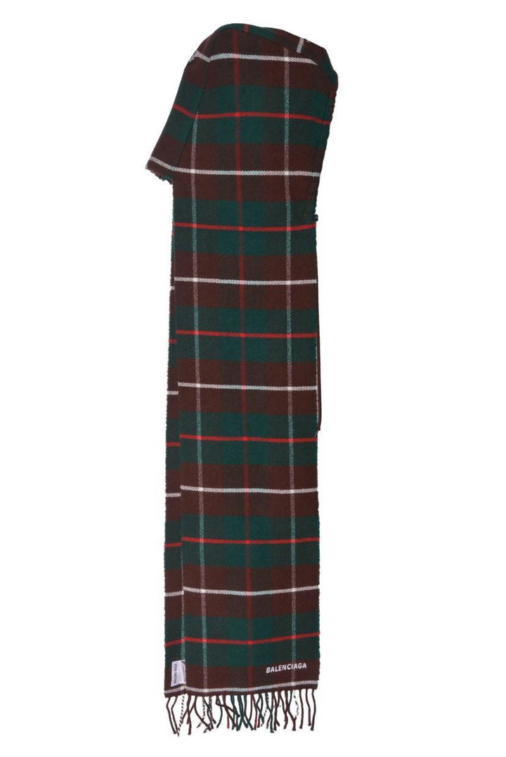 Balenciaga Check Hooded Scarf