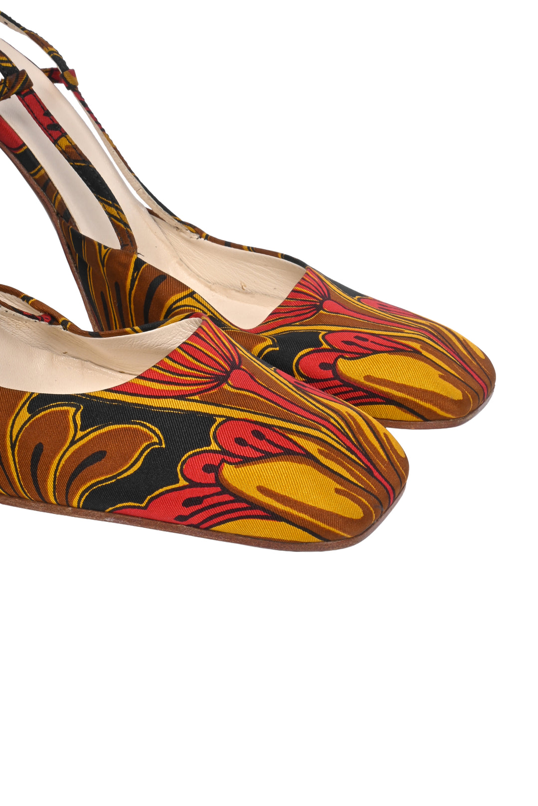 Prada Size 40 Floral Printed Slingback Pumps