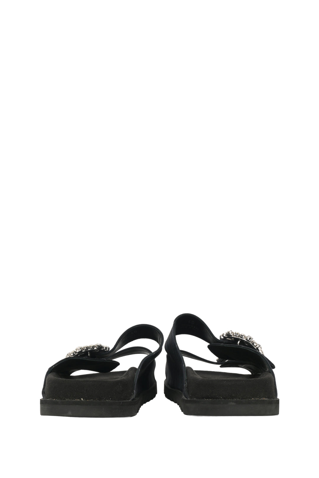 Roger Vivier Size 40 Slidy Viv Pinstriped Sandals