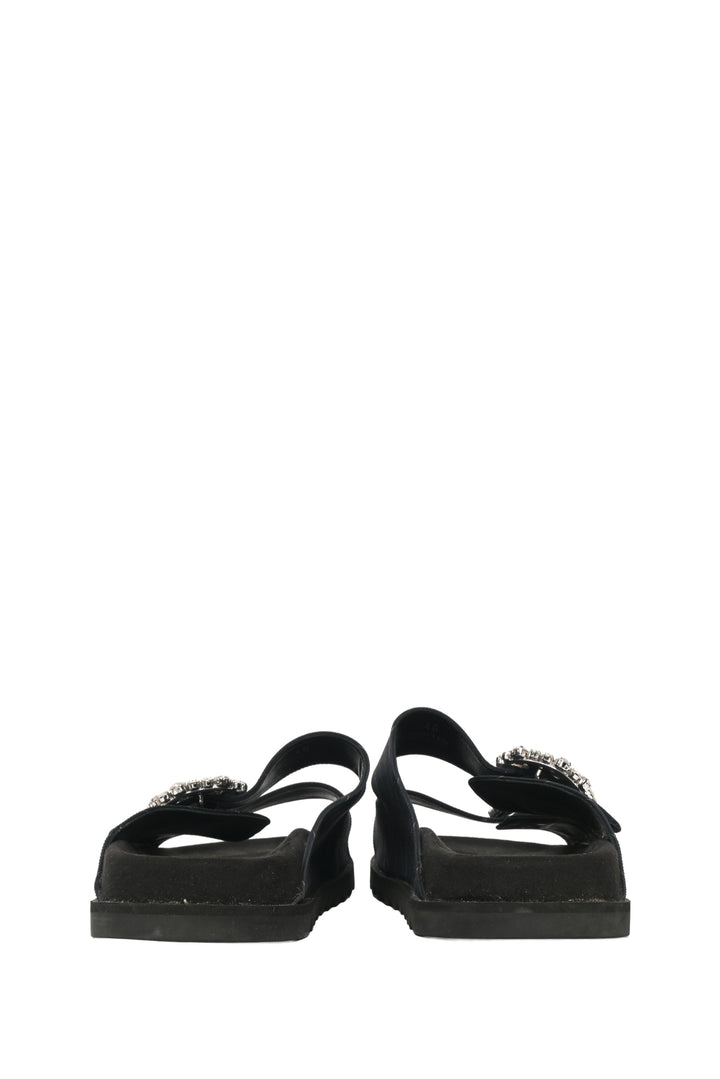 Roger Vivier Size 40 Slidy Viv Pinstriped Sandals