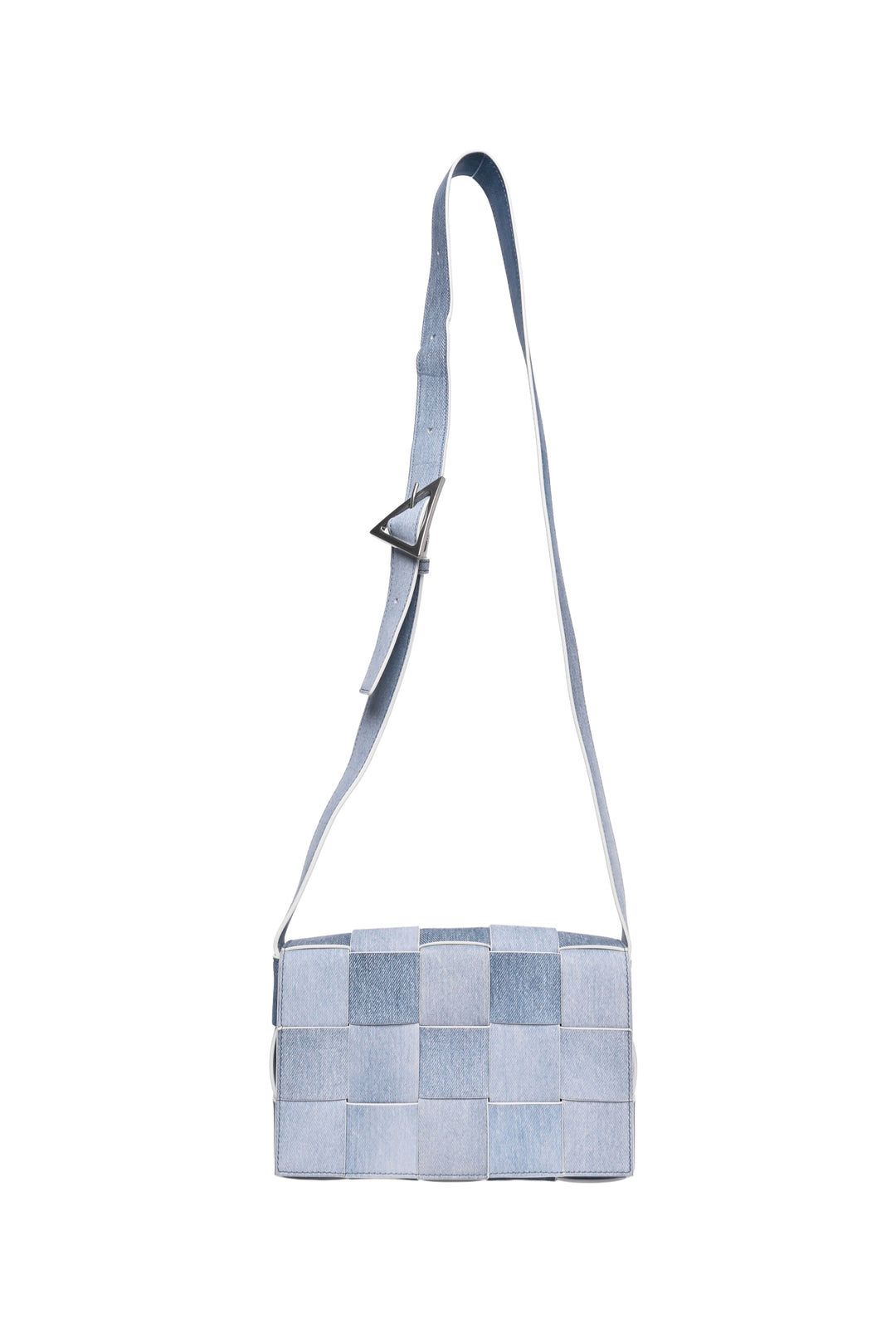 Bottega Veneta  Denim Print Intreccio Cassette Crossbody