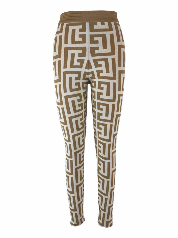 Balmain Size 34 Monogram Knitted Leggings