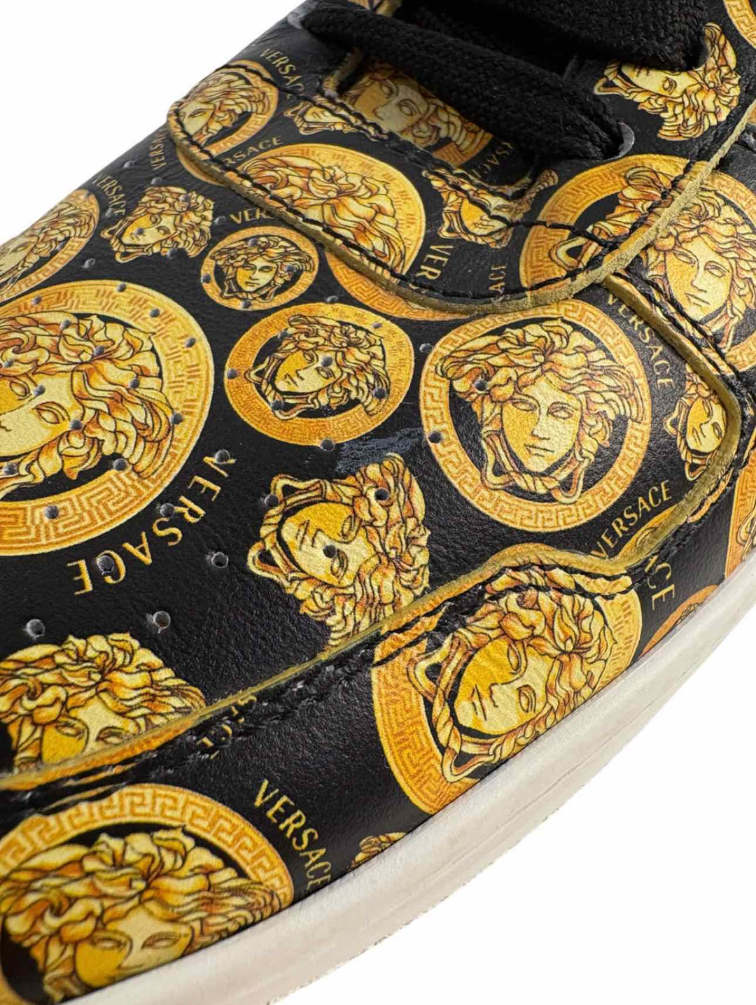 Versace Size 40.5 Men's Medusa Leather Sneakers