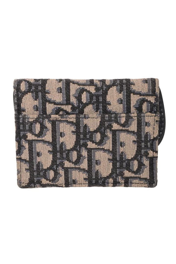 Dior Oblique Jacquard Saddle Flap Card Holder