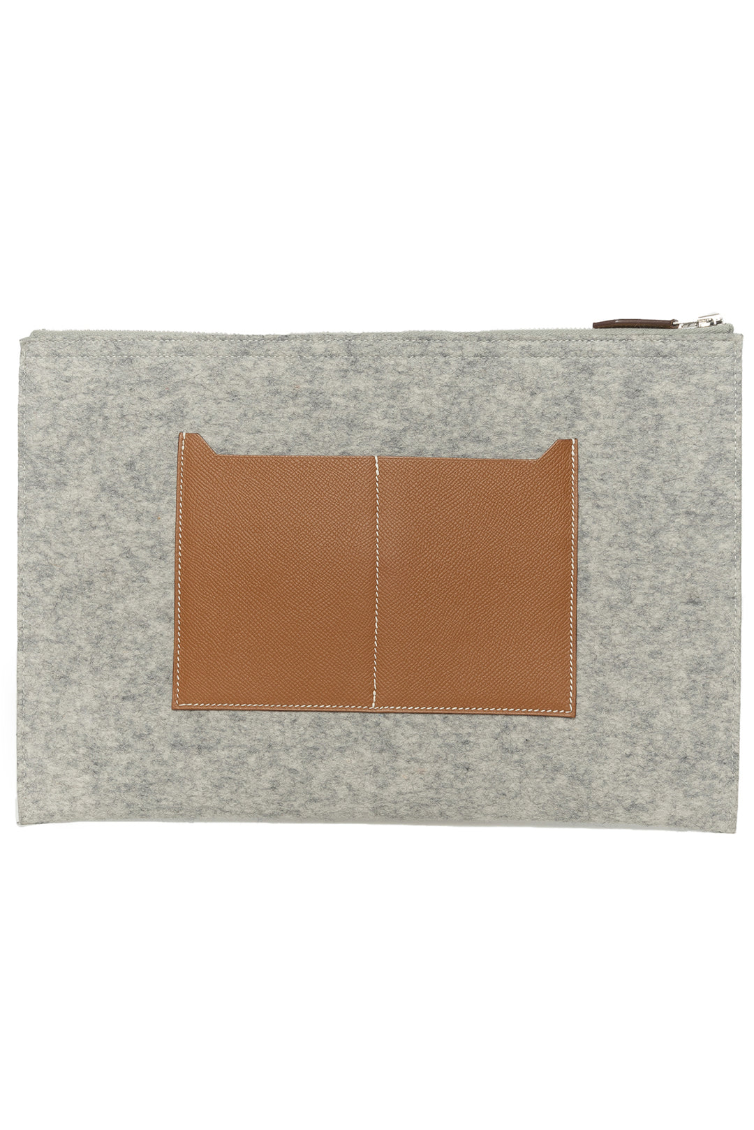 Hermes Felt Epsom Colorblock Toodoo 37 Zip Pouch Clutch