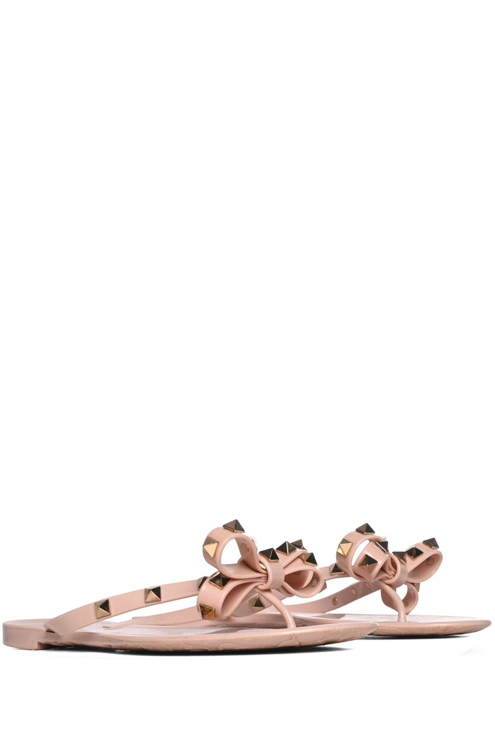 Valentino Size 38 Rockstud Rubber Slipper