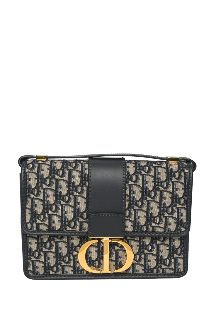 Dior 2020 30 Montaigne Bag in Blue Dior Oblique Jacquard