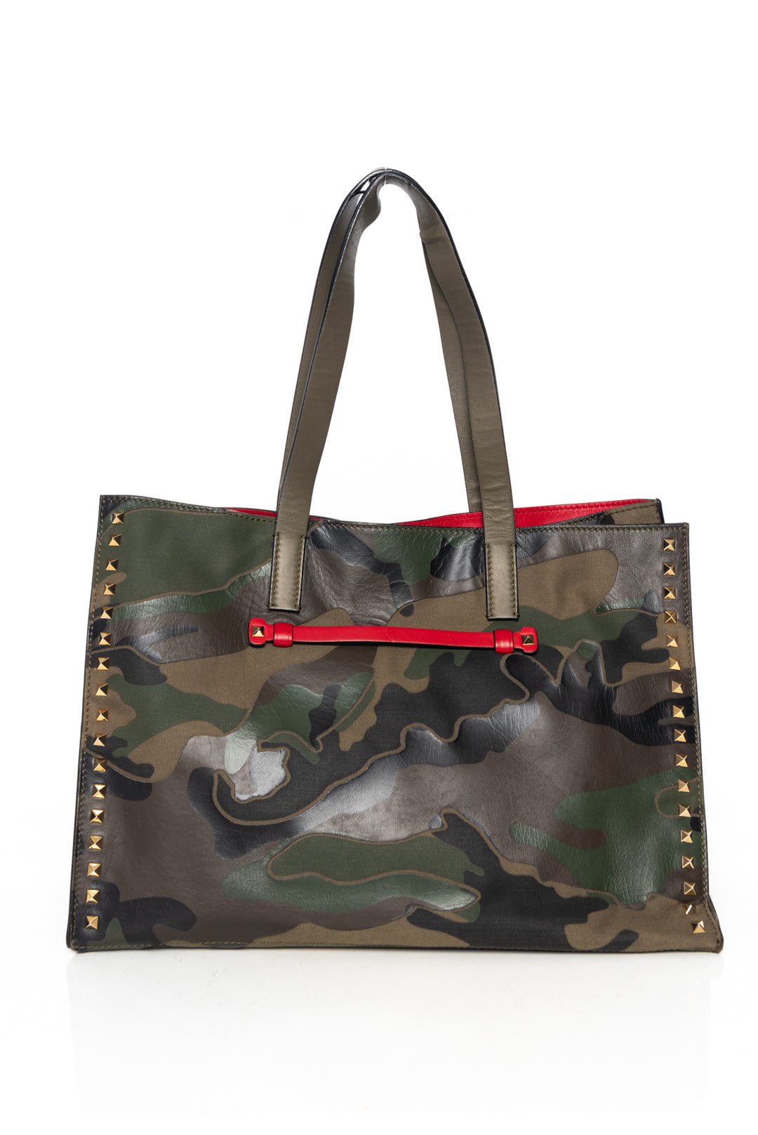 Valentino Camo Rockstud Tote