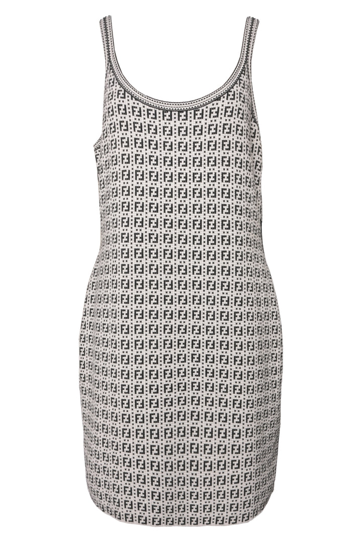 Fendi Size 12 FF Logo Print Mini Dress
