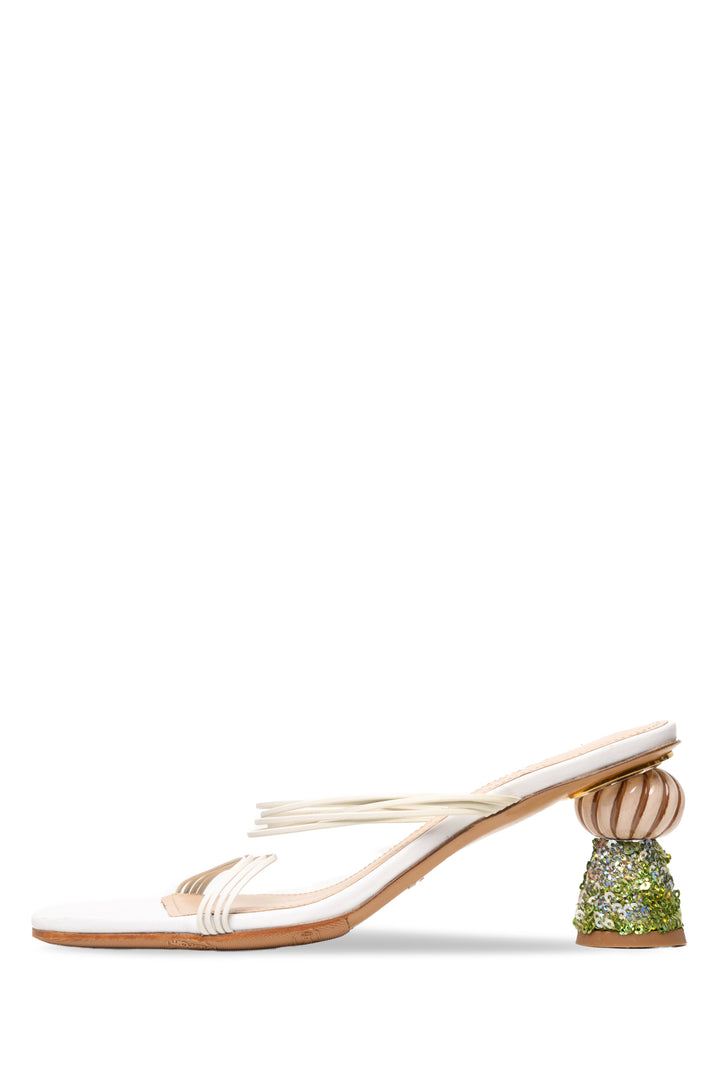 Jacquemus Size 35 Leather & Sequin Embellished Sandals