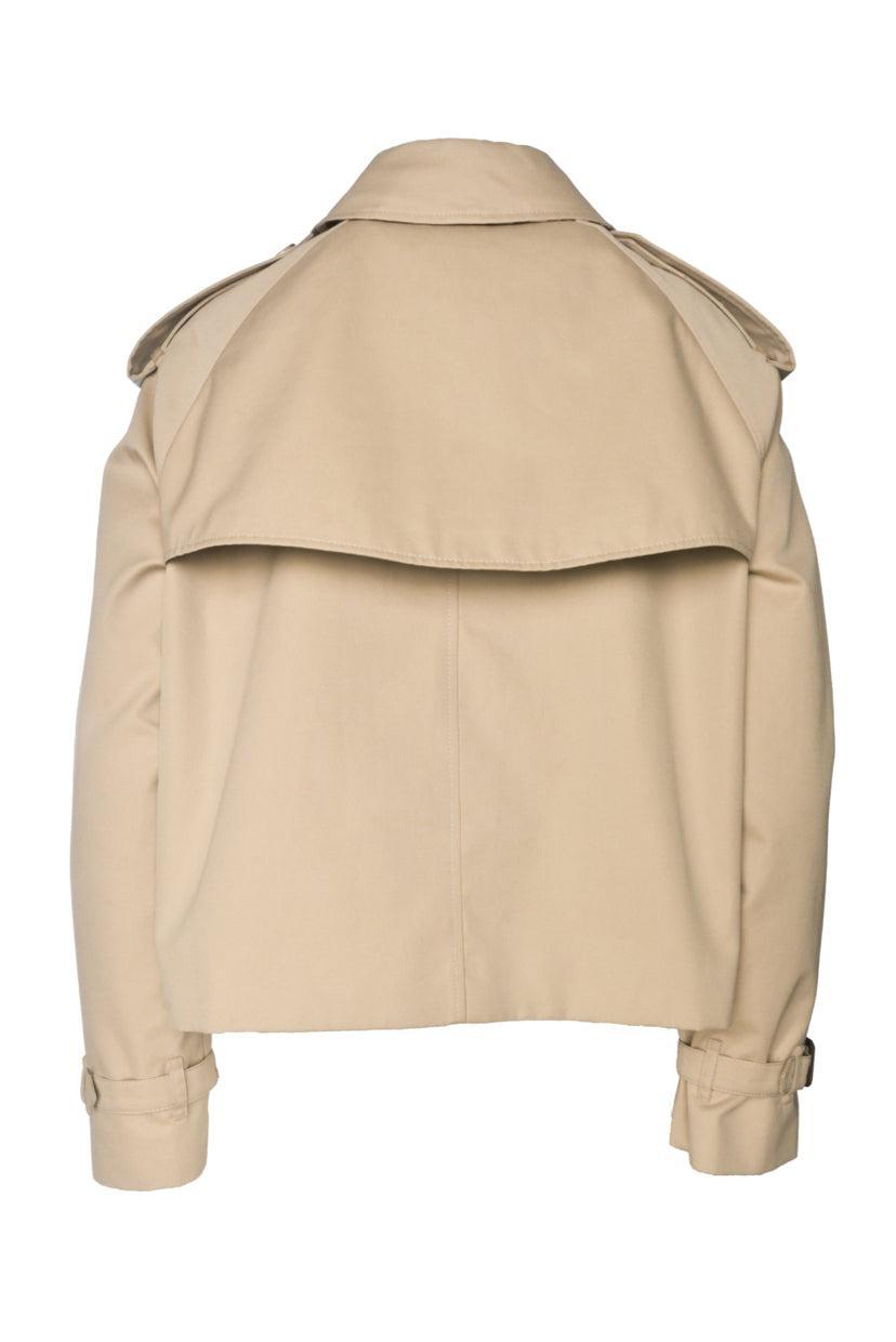 Burberry Size 6 Cropped Gabardine Trench Jacket