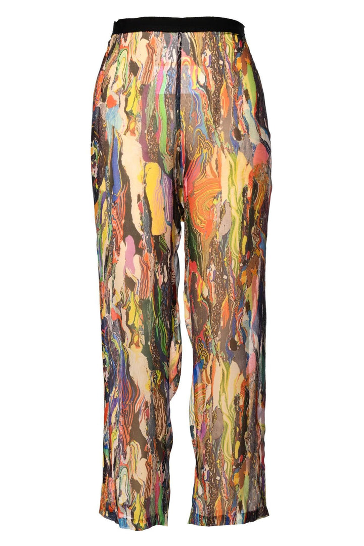 Dries Van Noten Size 42 Multi-colour Sheer Silk Pants
