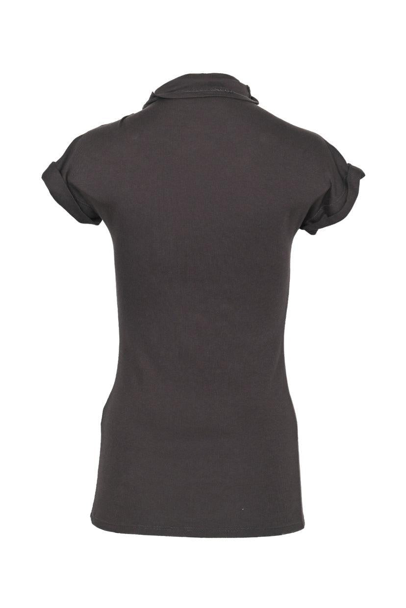 Brunello Cucinelli Size S Gathered Embellished Turtleneck T-Shirt