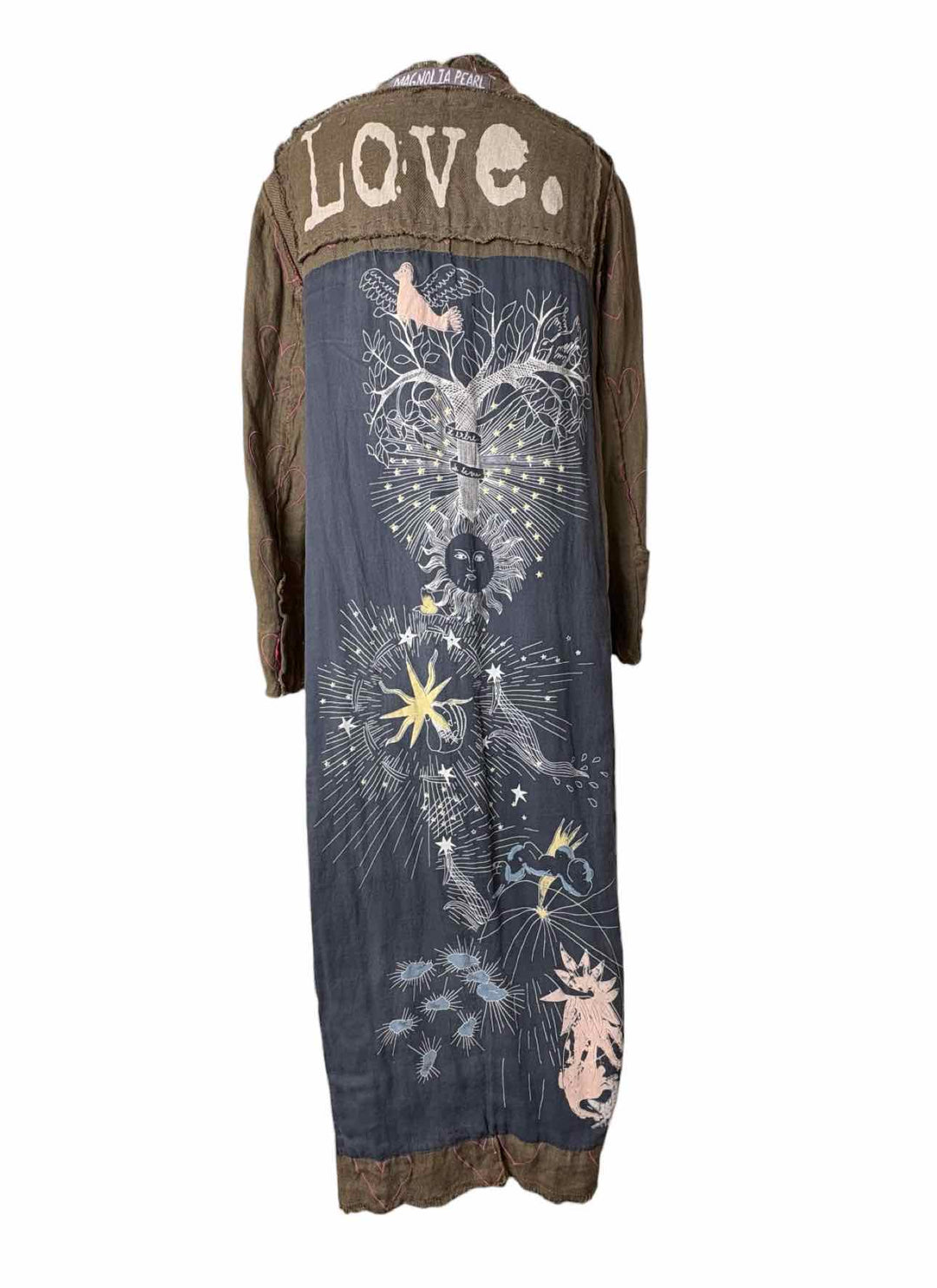 Magnolia Pearl Size OS Emery Linen Heart Pattern Coat