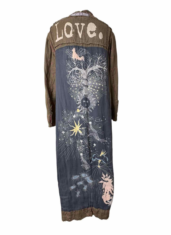 Magnolia Pearl Size OS Emery Linen Heart Pattern Coat
