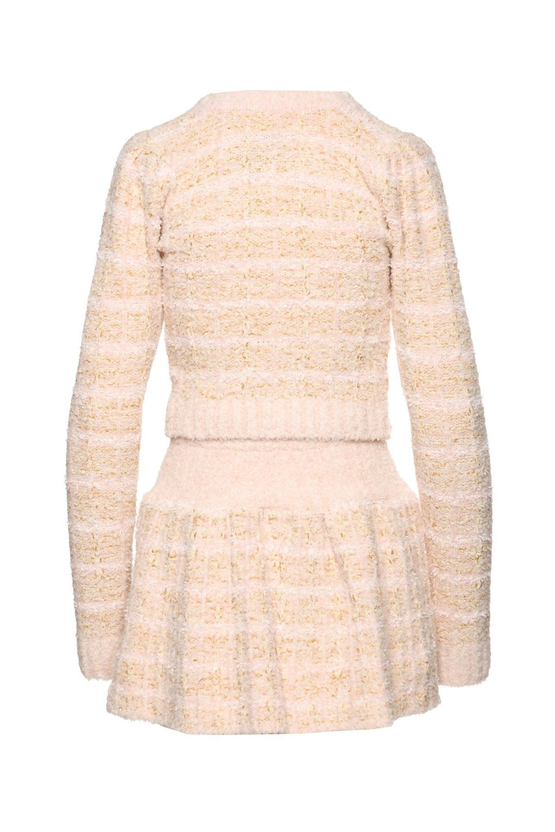 Love Shack Fancy Size XS Saxson Crop Tweed Cardigan & Bibi Skirt Set