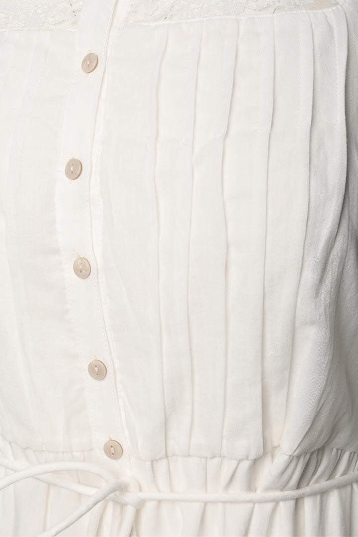 Caroline Constas Size XS Lace-Trimmed Embroidered Square Neck Cotton Midi Dress