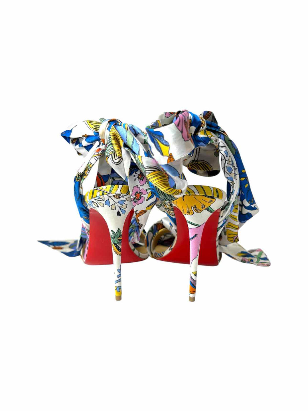 Christian Louboutin Size 38 Desert Botanique Floral Ankle Strap Sandals