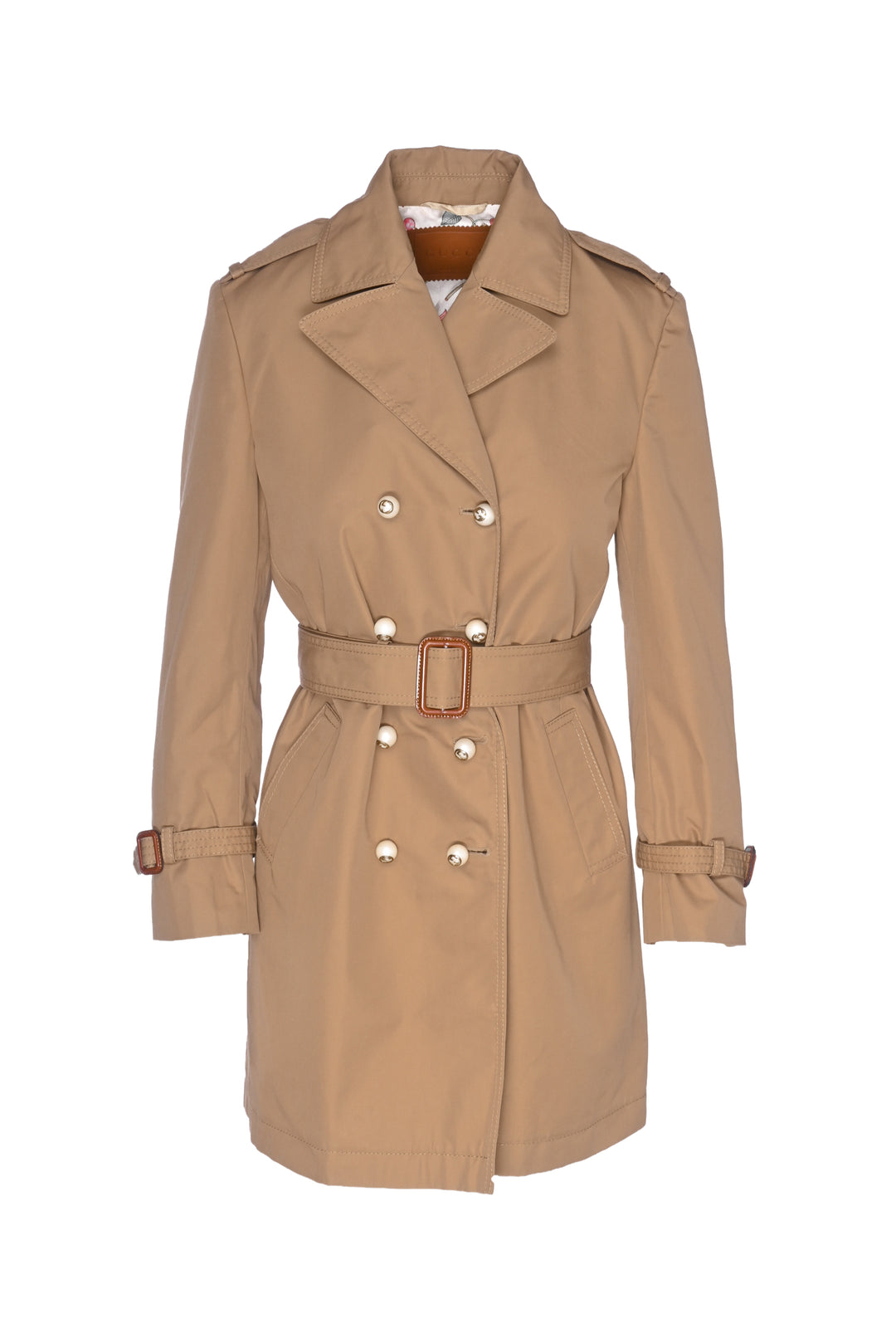 Gucci Size 42 2015 Pearl Button Trench Coat