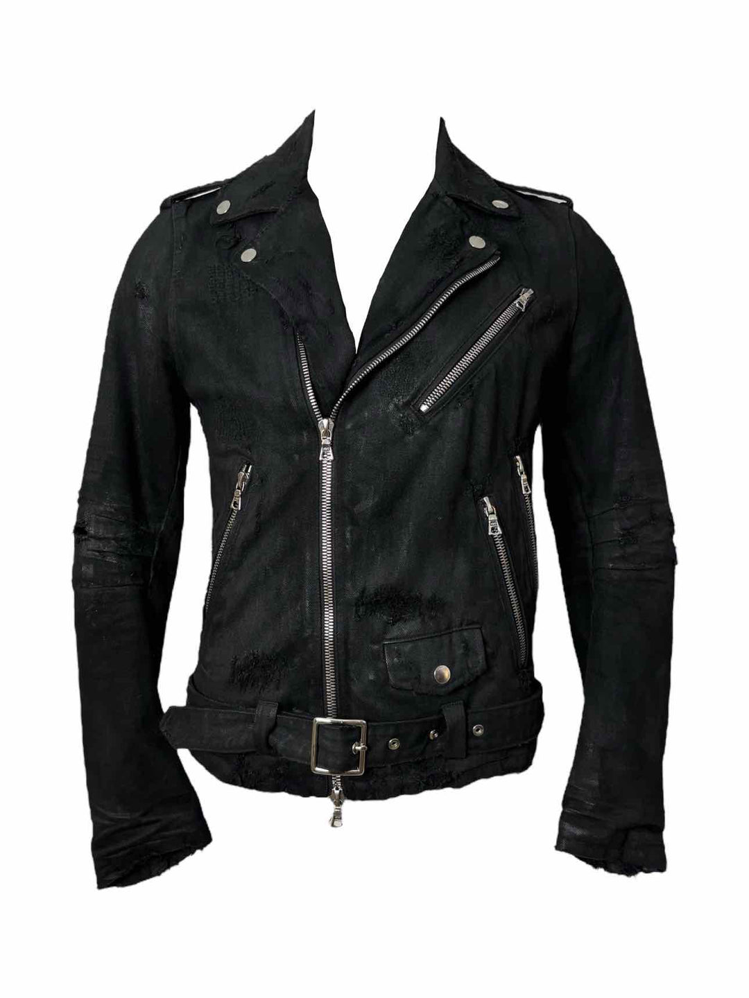 Amiri Distressed Denim Biker Size S Men's Jacket