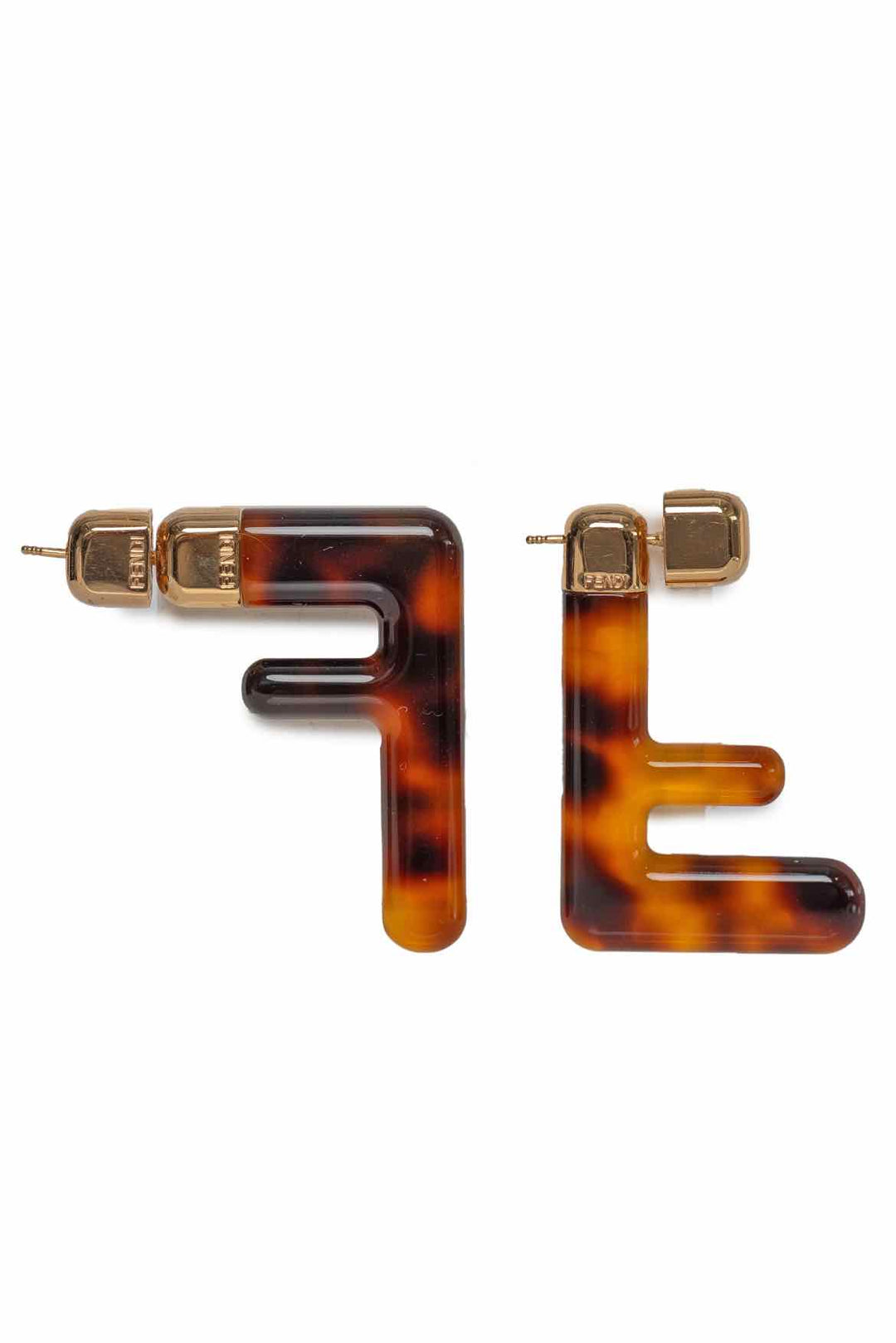 Fendi FF Tortoiseshell Earrings