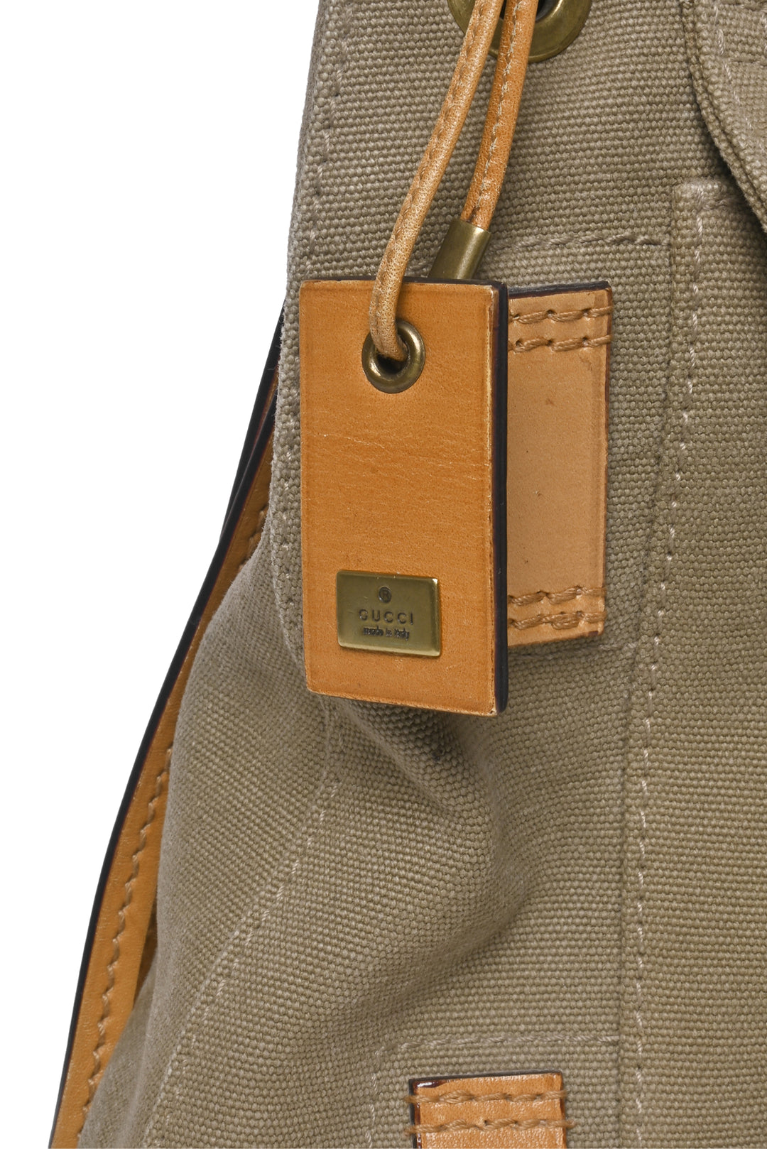 Gucci Vintage Utilitarian Canvas Shoulder Bag