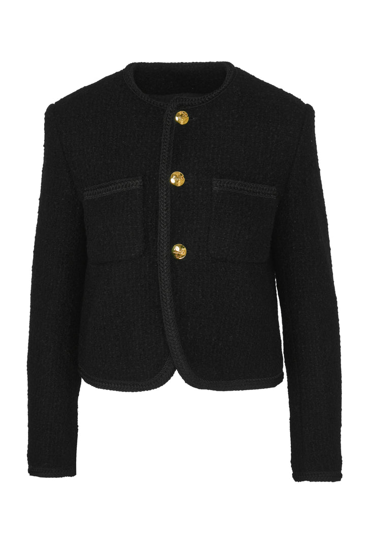 Celine Size 36 Boucle Tweed Chasseur Jacket