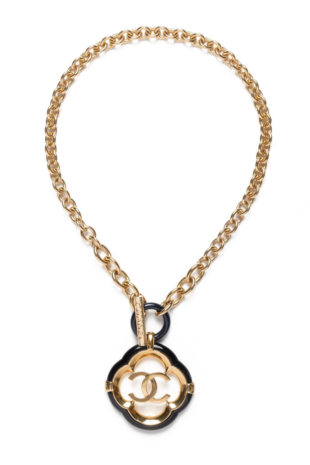 Chanel 2019 Resin CC Logo Medallion Necklace