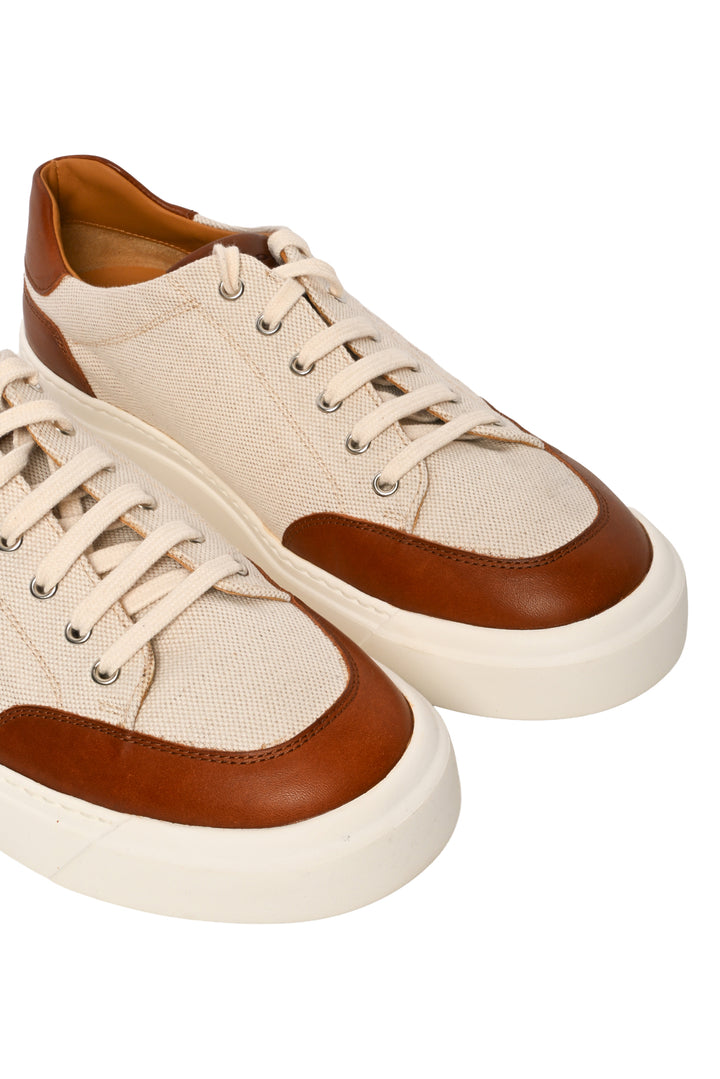 Kiton Size 42.5 Men's Canvas & Leather Sneakers
