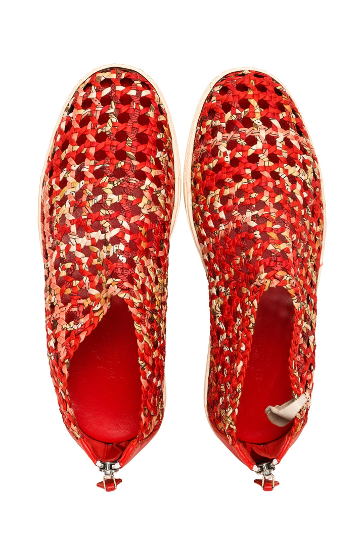 Hermes Size 36.5 Woven Fabric & Leather Oxygene Sneaker