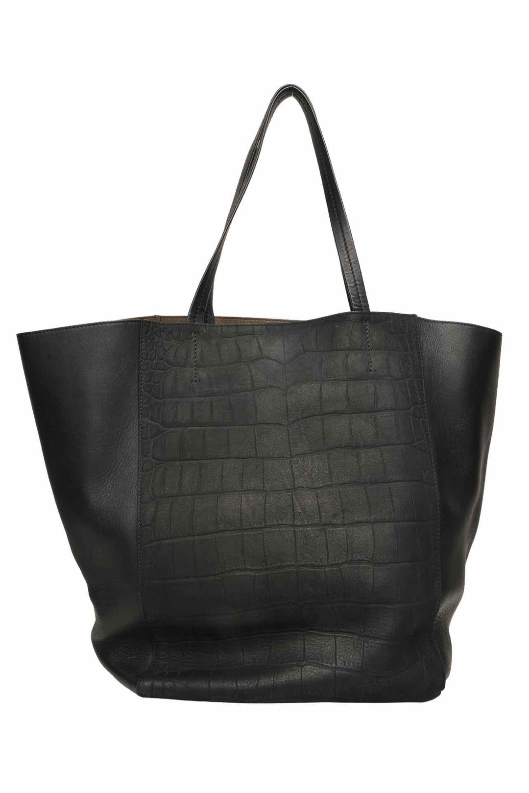 Celine Croc Embossed Phantom Cabas Tote