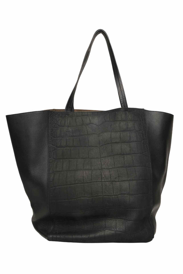Celine Croc Embossed Phantom Cabas Tote