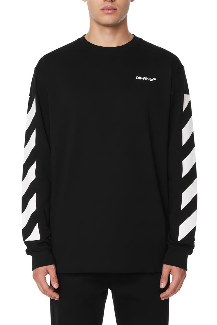 OFF-WHITE Size M Men's Diagonal Helvetica Long Sleeve T-shirt