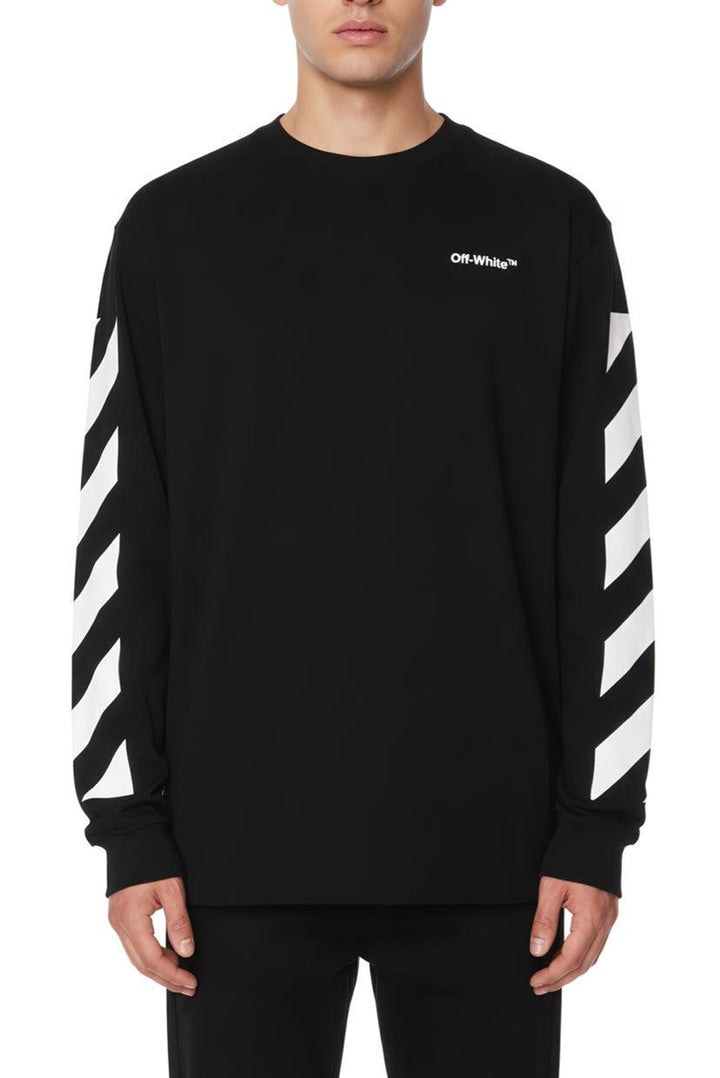 OFF-WHITE Size M Men's Diagonal Helvetica Long Sleeve T-shirt