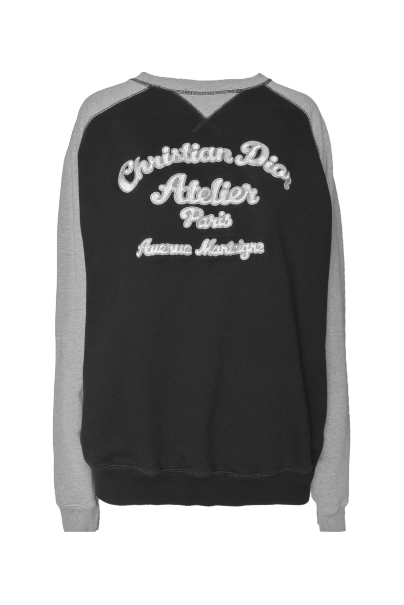 Christian Dior Size L Men's Embroidered Logo Crewneck Sweatshirt