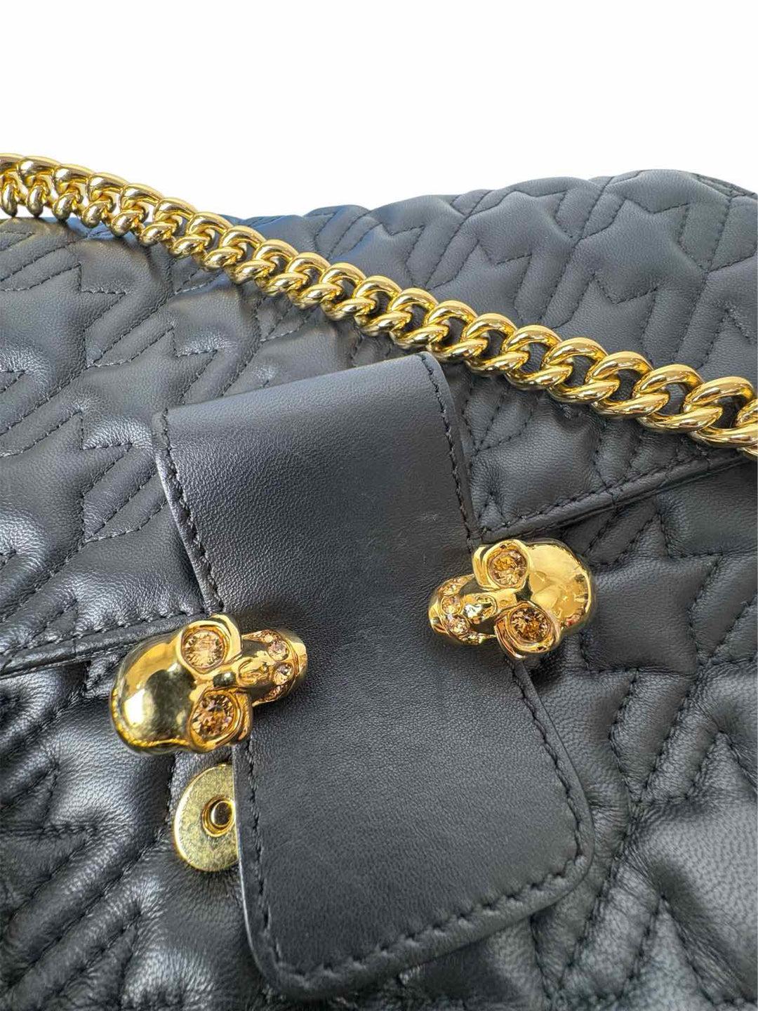 Alexander Mcqueen Quilted Leather Double Skull Purse