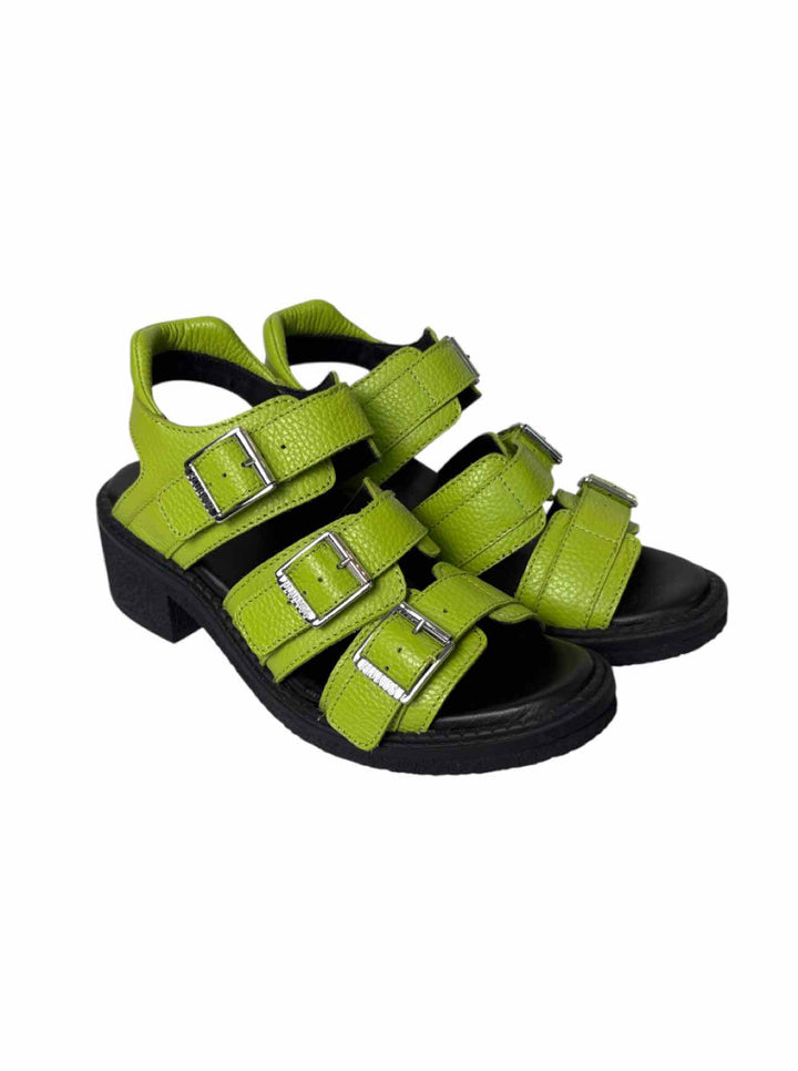 Fluevog Size 9 Dawdler Triple Strap Leather Sandals