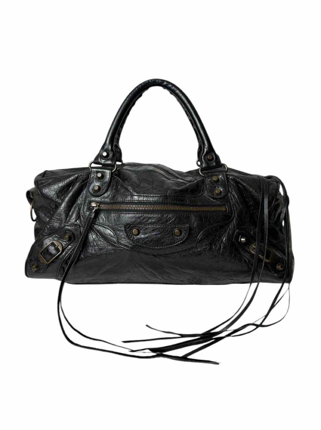 Balenciaga Black Leather City Bag Purse