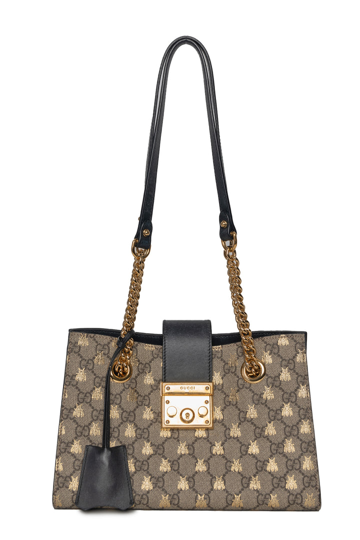 Gucci Padlock G Supreme Bees Print Small Shoulder Bag