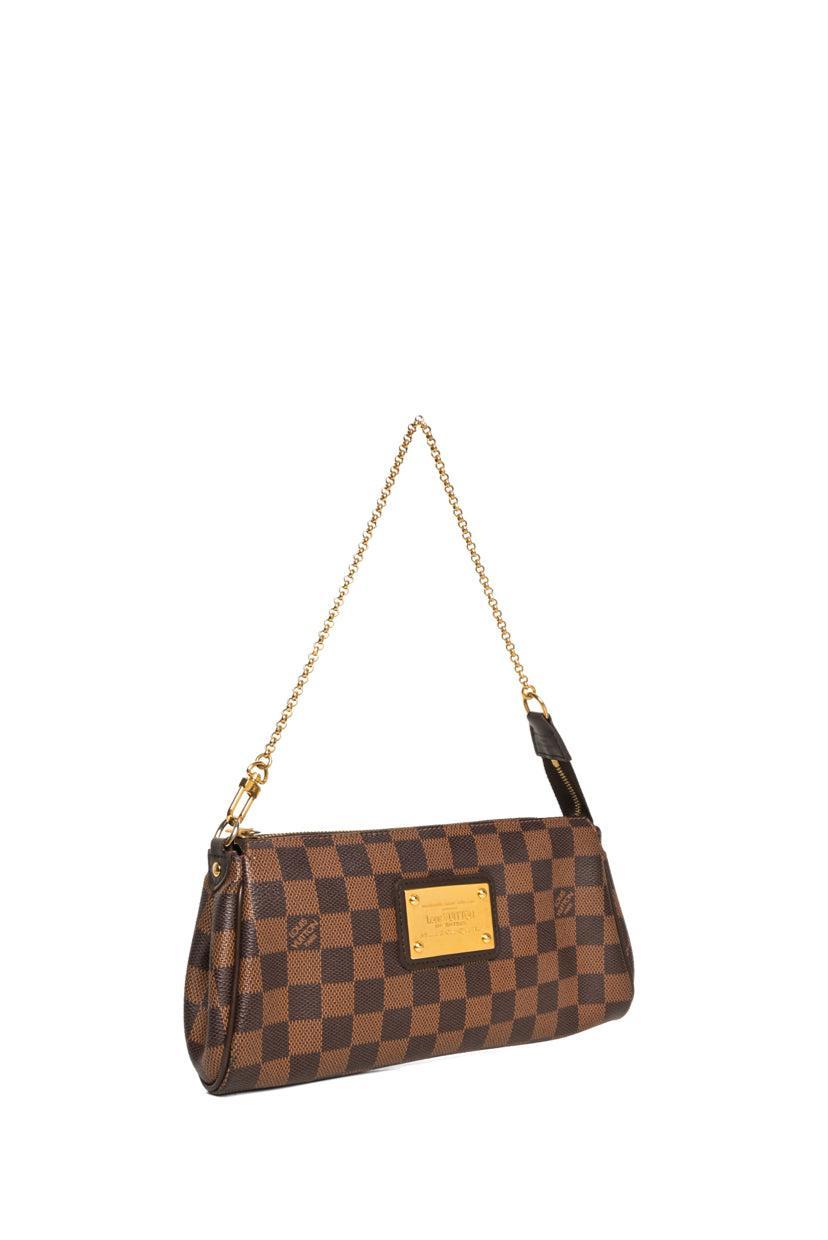 Louis Vuitton 2009 Pochette Eva Damier Ebene Shoulder Bag