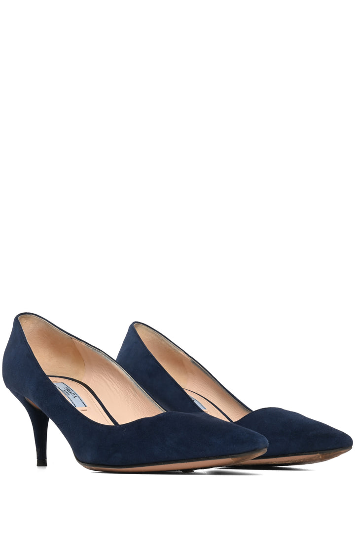 Prada Size 41 Pointed Toe Suede Pumps