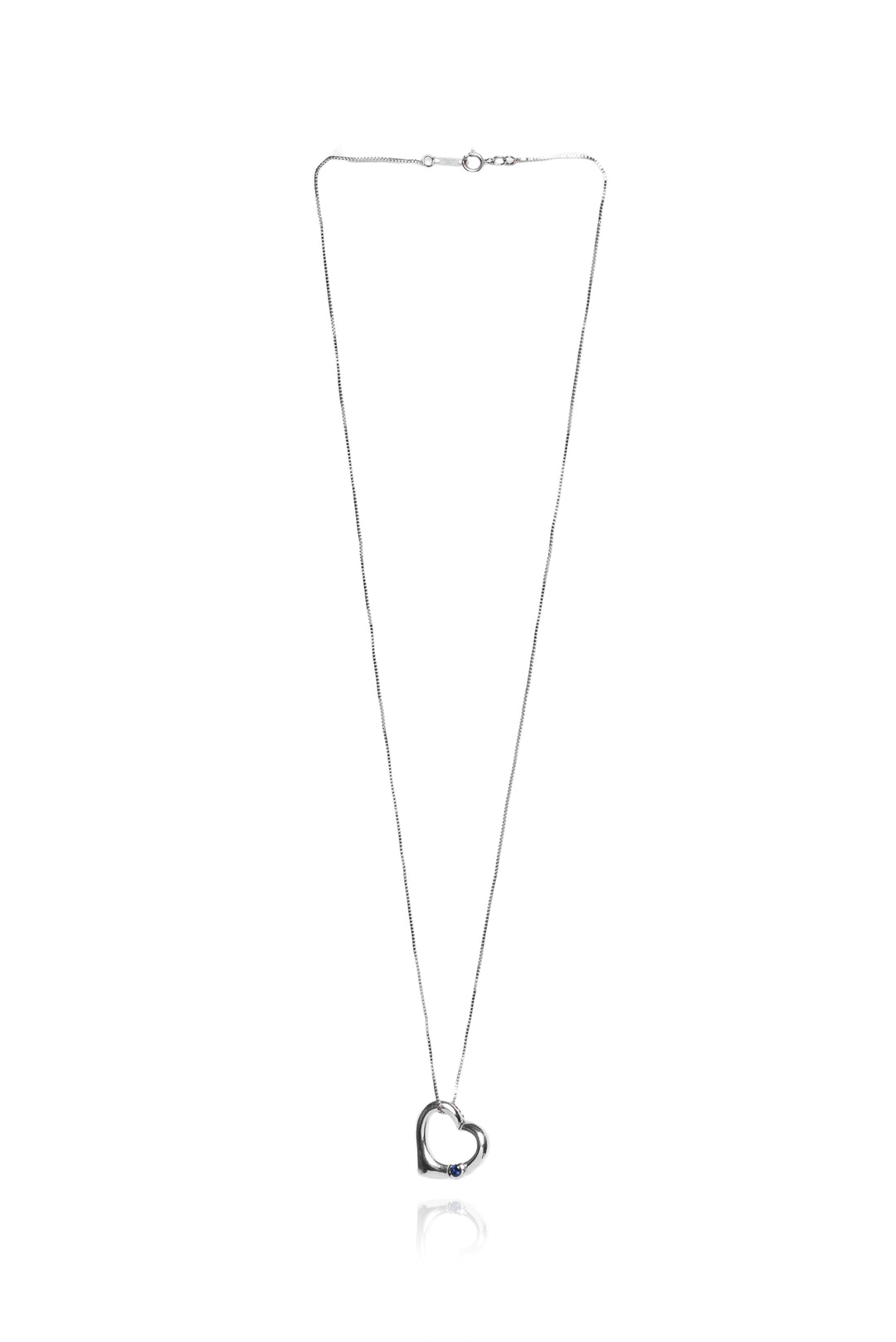Albert David 10K White Gold Heart Pendant Necklace