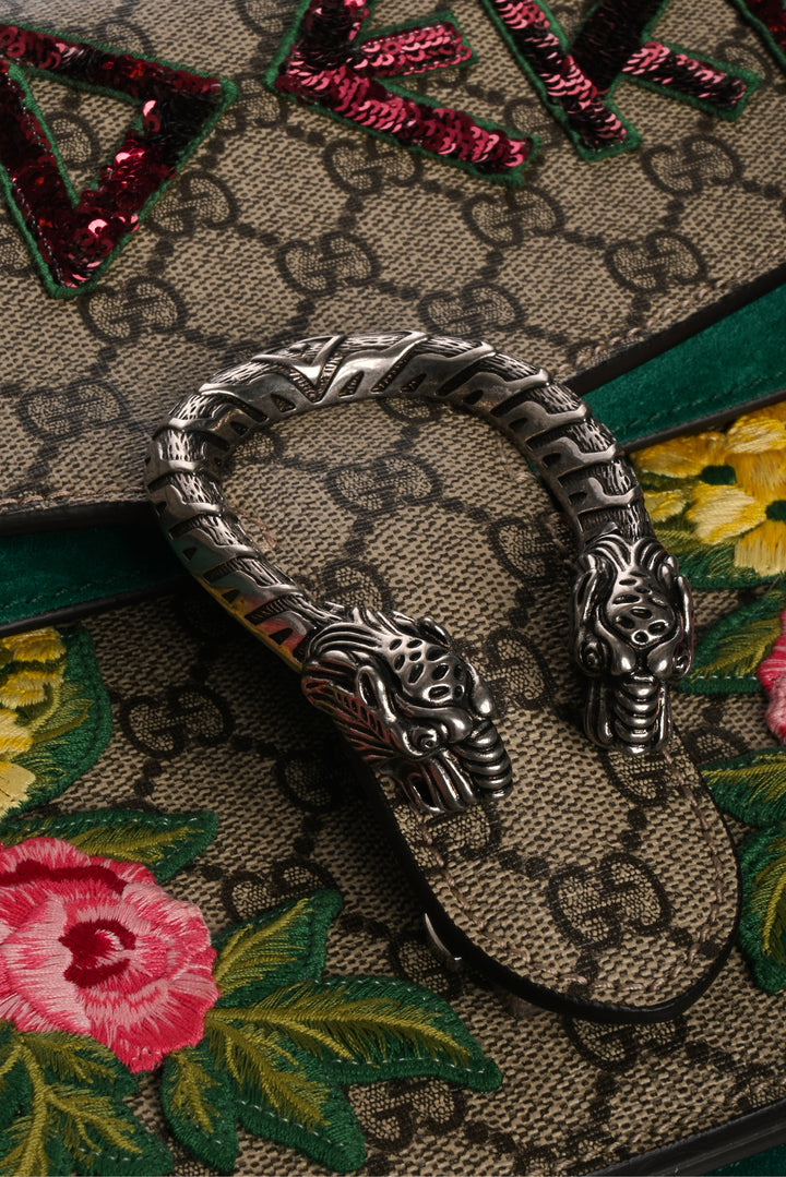 Gucci GG Supreme Embroidered Medium Dionysus Shoulder Bag